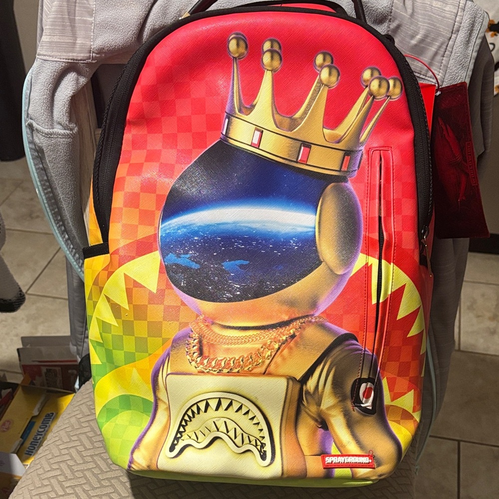 Sprayground Galactic King Backpack - Red and Gold